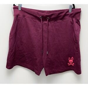 Psycho Bunny Burgundy Lounge Sweat Shorts XL Men's Comfy 6"